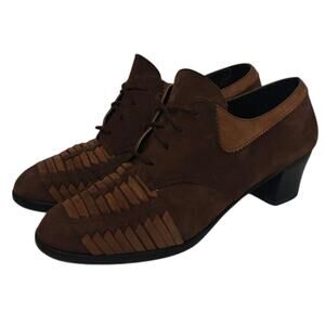 Brown leather Ecco Heeled shoes sz 9